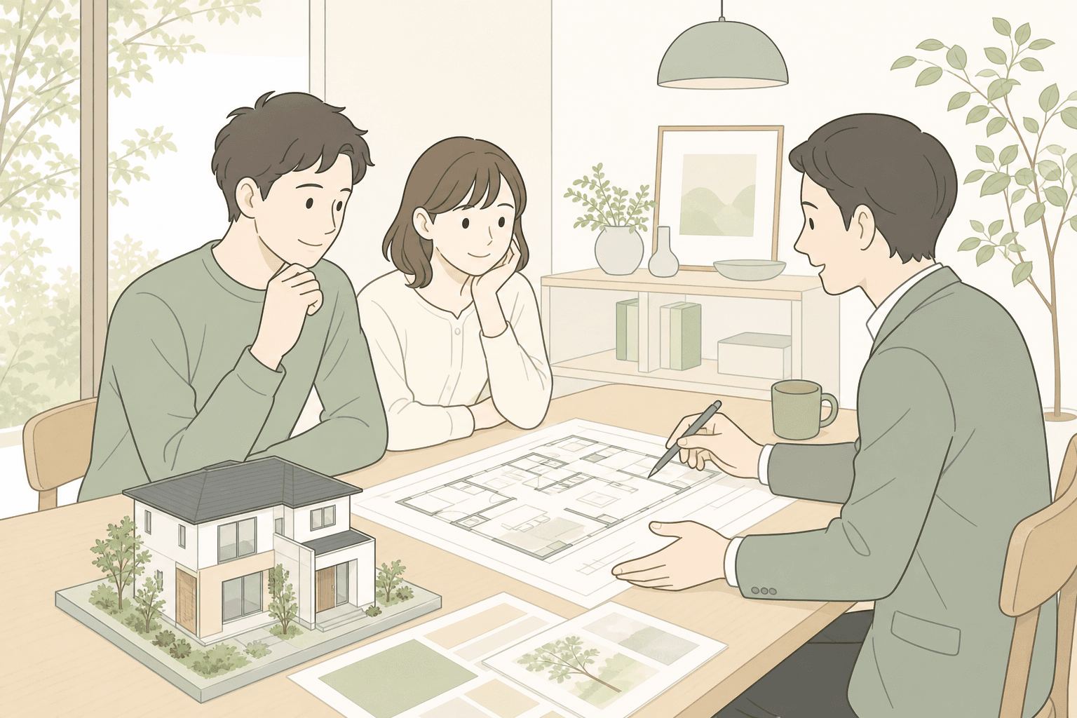 注文住宅の相談イラスト